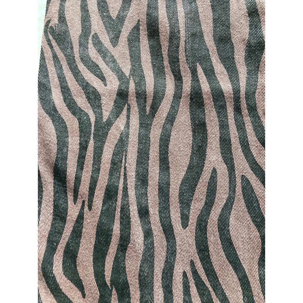 Bailey Rose women's zebra two tone brown/tan denim jeans, size large - Picture 6 of 9
